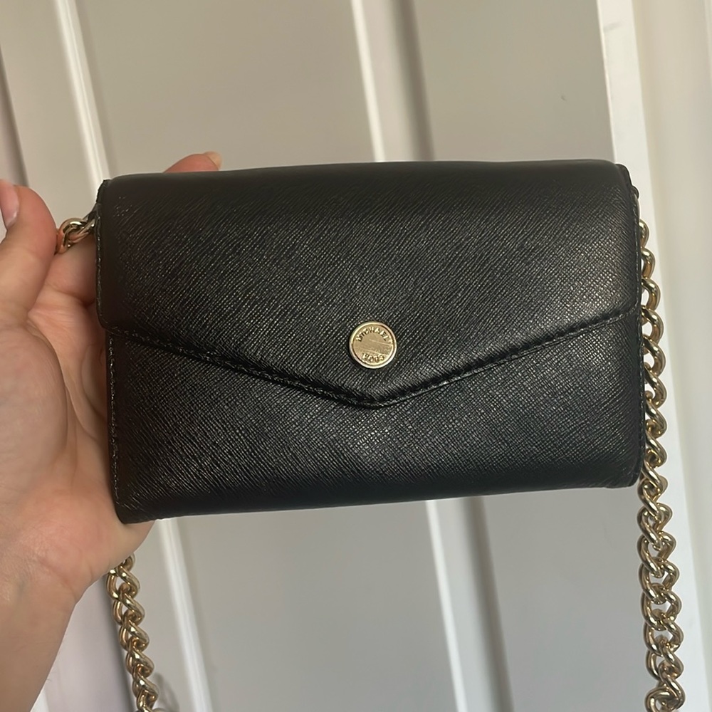 Michael Kors crossbody bag with gold/leather strap